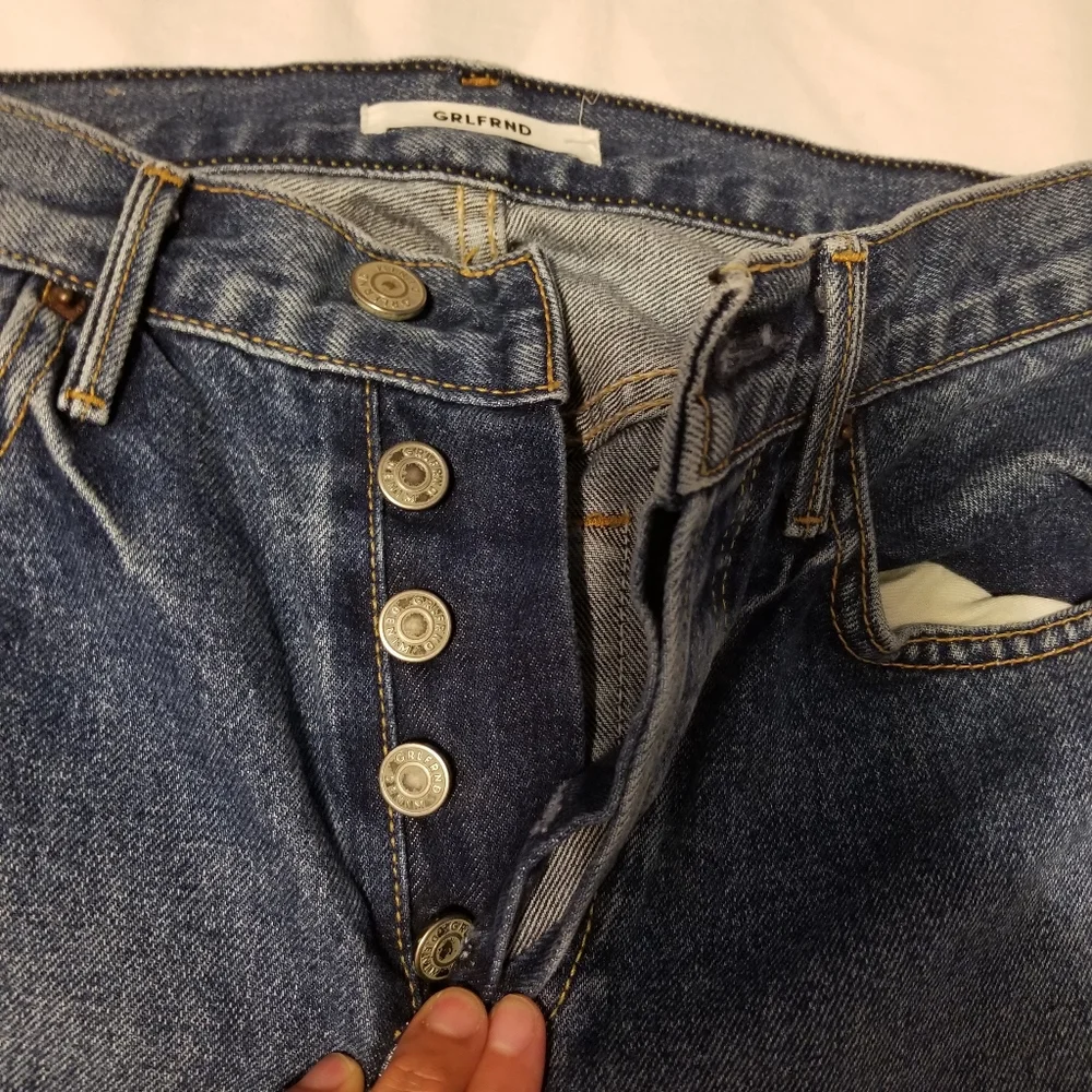 GRLFRND Karolina Jeans High Rise Straihgt Crop Size 25 Color Sienna